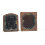 Pair of Tiny Gem Tintypes in Tiny Hand-carved Frames