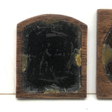 Pair of Tiny Gem Tintypes in Tiny Hand-carved Frames