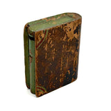 Antique Folk Art Paint Decorated Book Shaped Box with Snake Surprise!