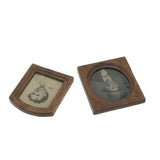 Pair of Tiny Gem Tintypes in Tiny Hand-carved Frames