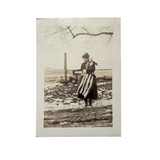 Woman with American Flag Holding A Second Small Flag with Star (?), Striking Early Snapshot