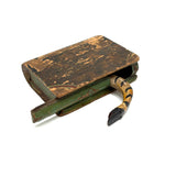 Antique Folk Art Paint Decorated Book Shaped Box with Snake Surprise!