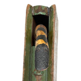 Antique Folk Art Paint Decorated Book Shaped Box with Snake Surprise!