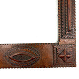 Great Antique Tramp Art Frame with All Seeing Eye (?) and Original Glass