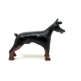 Alert and Poised to Pounce, with Twitching Ear,  Folk Carving Of Black and Brown Dog