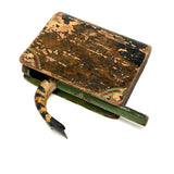 Antique Folk Art Paint Decorated Book Shaped Box with Snake Surprise!