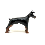 Alert and Poised to Pounce, with Twitching Ear,  Folk Carving Of Black and Brown Dog