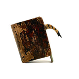 Antique Folk Art Paint Decorated Book Shaped Box with Snake Surprise!