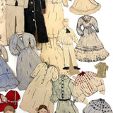 Expansive Set of Handmade Ink and Watercolor Paper Dolls and Costumes, Early 1900s