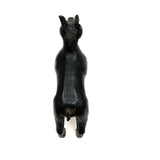 Alert and Poised to Pounce, with Twitching Ear,  Folk Carving Of Black and Brown Dog