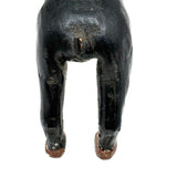 Alert and Poised to Pounce, with Twitching Ear,  Folk Carving Of Black and Brown Dog