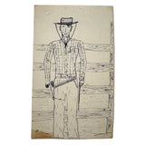 "I Don't Have a Rebuttal"...Outlaw Drawing, Ink on Card, with More on Reverse