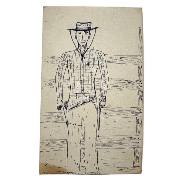 "I Don't Have a Rebuttal"...Outlaw Drawing, Ink on Card, with More on Reverse