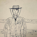 "I Don't Have a Rebuttal"...Outlaw Drawing, Ink on Card, with More on Reverse