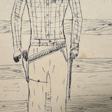"I Don't Have a Rebuttal"...Outlaw Drawing, Ink on Card, with More on Reverse