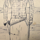 "I Don't Have a Rebuttal"...Outlaw Drawing, Ink on Card, with More on Reverse