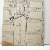 "I Don't Have a Rebuttal"...Outlaw Drawing, Ink on Card, with More on Reverse