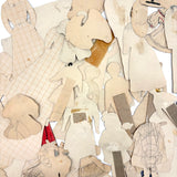 Expansive Set of Handmade Ink and Watercolor Paper Dolls and Costumes, Early 1900s