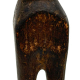 Ultra Primitive 19th Century Carved Clothes Pin Form Doll with Expressive Face and Super Rich Patina