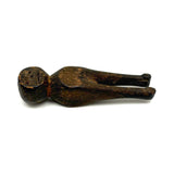 Ultra Primitive 19th Century Carved Clothes Pin Form Doll with Expressive Face and Super Rich Patina
