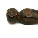 Ultra Primitive 19th Century Carved Clothes Pin Form Doll with Expressive Face and Super Rich Patina