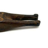 Ultra Primitive 19th Century Carved Clothes Pin Form Doll with Expressive Face and Super Rich Patina