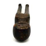 Ultra Primitive 19th Century Carved Clothes Pin Form Doll with Expressive Face and Super Rich Patina