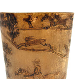 Hunters on Horseback, Dogs, Hare, House: Wonderful Early 19th Century British Folk Art Beaker