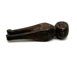 Ultra Primitive 19th Century Carved Clothes Pin Form Doll with Expressive Face and Super Rich Patina