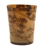 Hunters on Horseback, Dogs, Hare, House: Wonderful Early 19th Century British Folk Art Beaker