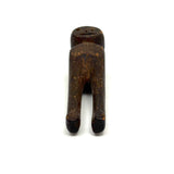 Ultra Primitive 19th Century Carved Clothes Pin Form Doll with Expressive Face and Super Rich Patina