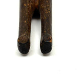 Ultra Primitive 19th Century Carved Clothes Pin Form Doll with Expressive Face and Super Rich Patina