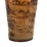 Hunters on Horseback, Dogs, Hare, House: Wonderful Early 19th Century British Folk Art Beaker