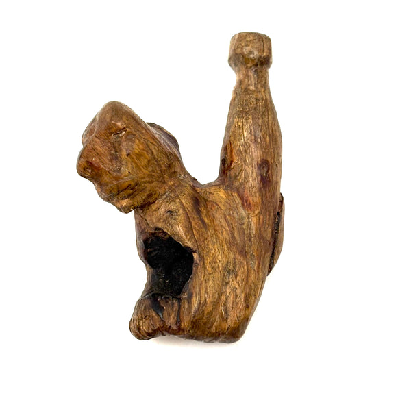 Diminutive, Very Folky Carved Pipe with Face, Found in Maine