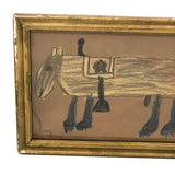 Excellent Old Kid Drawing of Yellow and Blue Boy Horse