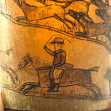 Hunters on Horseback, Dogs, Hare, House: Wonderful Early 19th Century British Folk Art Beaker