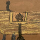 Excellent Old Kid Drawing of Yellow and Blue Boy Horse