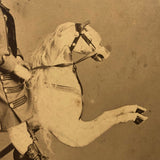 Wonderful c. 1860s Mounted Albumen Photographof Girl on Rocking Horse