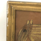Excellent Old Kid Drawing of Yellow and Blue Boy Horse