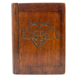 Friendship, Love and Truth, Mary Karowske's Wonderful Hidden Compartment Book Box with Carving and Inlays, 1900