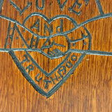 Friendship, Love and Truth, Mary Karowske's Wonderful Hidden Compartment Book Box with Carving and Inlays, 1900