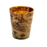 Hunters on Horseback, Dogs, Hare, House: Wonderful Early 19th Century British Folk Art Beaker