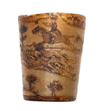Hunters on Horseback, Dogs, Hare, House: Wonderful Early 19th Century British Folk Art Beaker