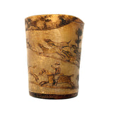 Hunters on Horseback, Dogs, Hare, House: Wonderful Early 19th Century British Folk Art Beaker