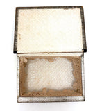 Lovely 19th Century Handmade Book-Shaped Candy Box, Hand-painted Paper and Velvet Over Board