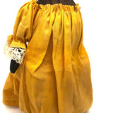 Regal Black Folk Art Bottle Doll in Gold Dress