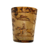Hunters on Horseback, Dogs, Hare, House: Wonderful Early 19th Century British Folk Art Beaker