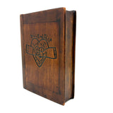 Friendship, Love and Truth, Mary Karowske's Wonderful Hidden Compartment Book Box with Carving and Inlays, 1900