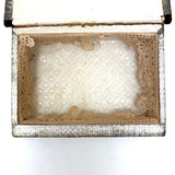 Lovely 19th Century Handmade Book-Shaped Candy Box, Hand-painted Paper and Velvet Over Board