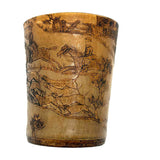 Hunters on Horseback, Dogs, Hare, House: Wonderful Early 19th Century British Folk Art Beaker